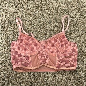 Floral Lace Bralette in Pink